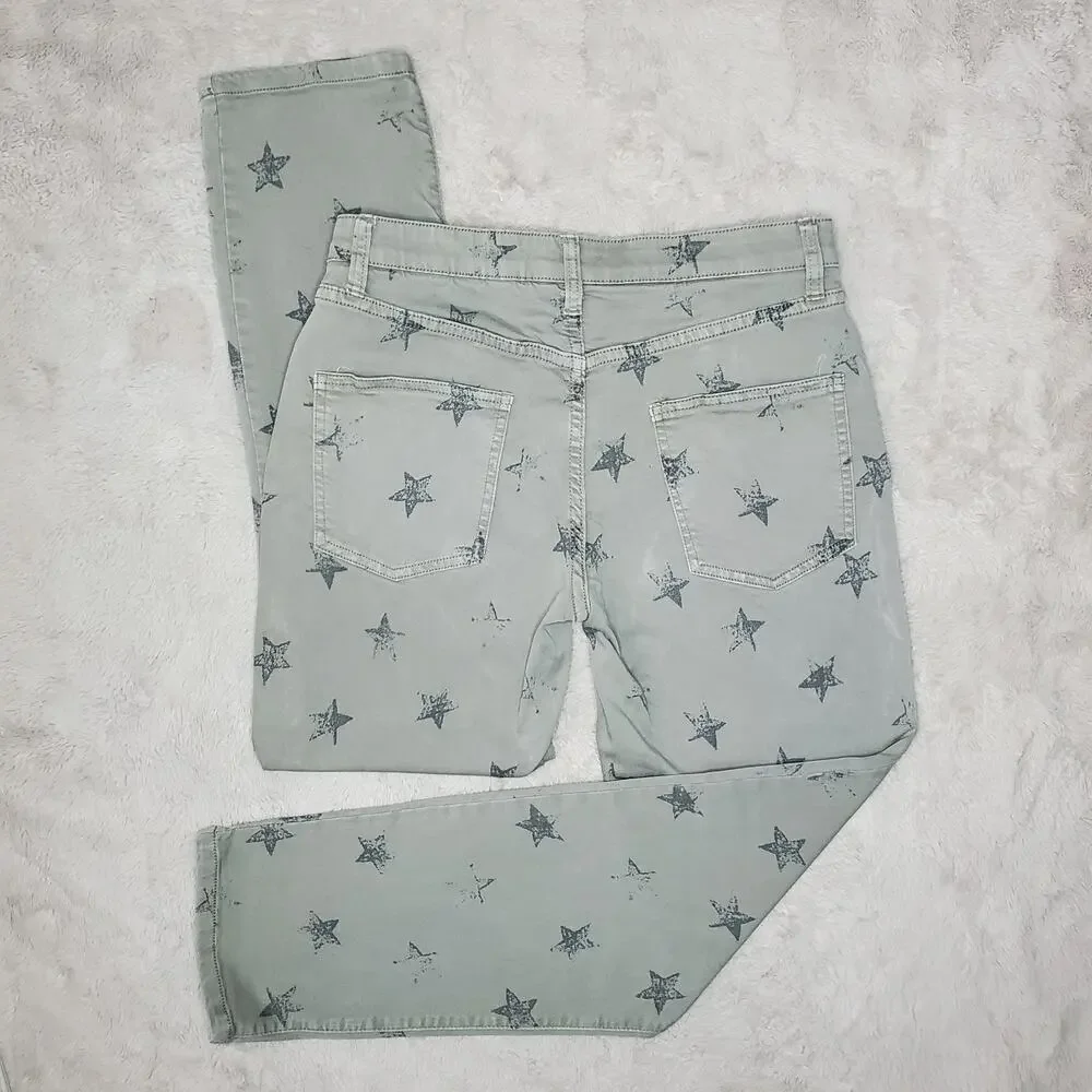 Anthropologie Easel Green Star Pants Small